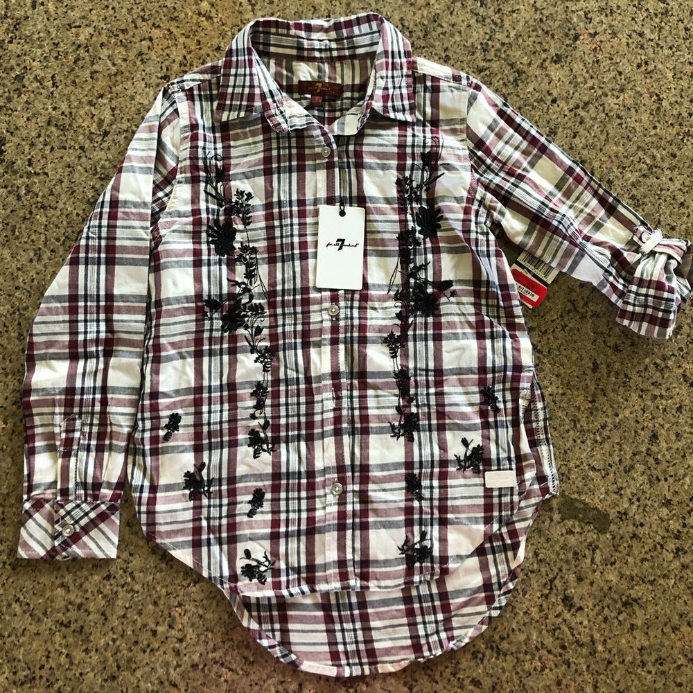 7 For All Mankind- Plaid button up shirt- Size S&M